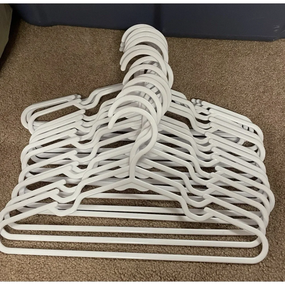 Baby Toddler Children's Plastic Clothing Hangers White Set Of‎ 16
